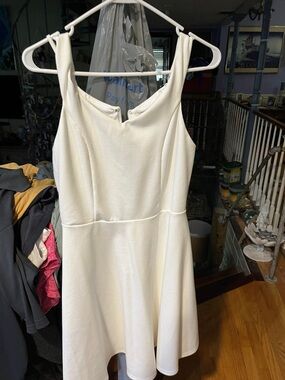 Classic White Sleeveless A-Line Dress